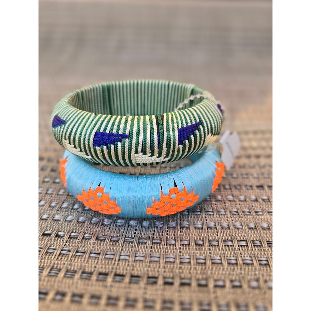 Anthropologie Woven Bangle multicolor Bracelets NEW. Lot Of 2